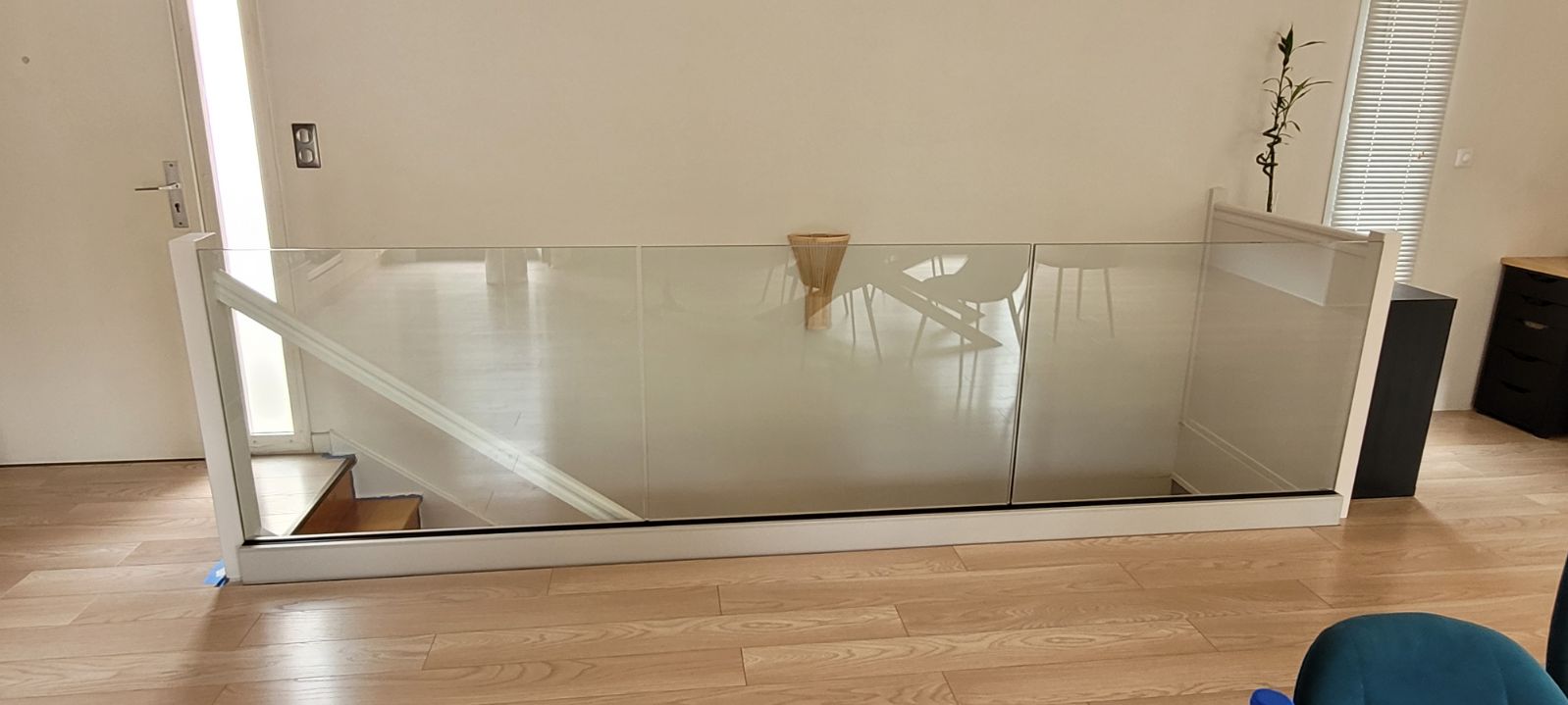 Création d'un garde corps intérieur vitré